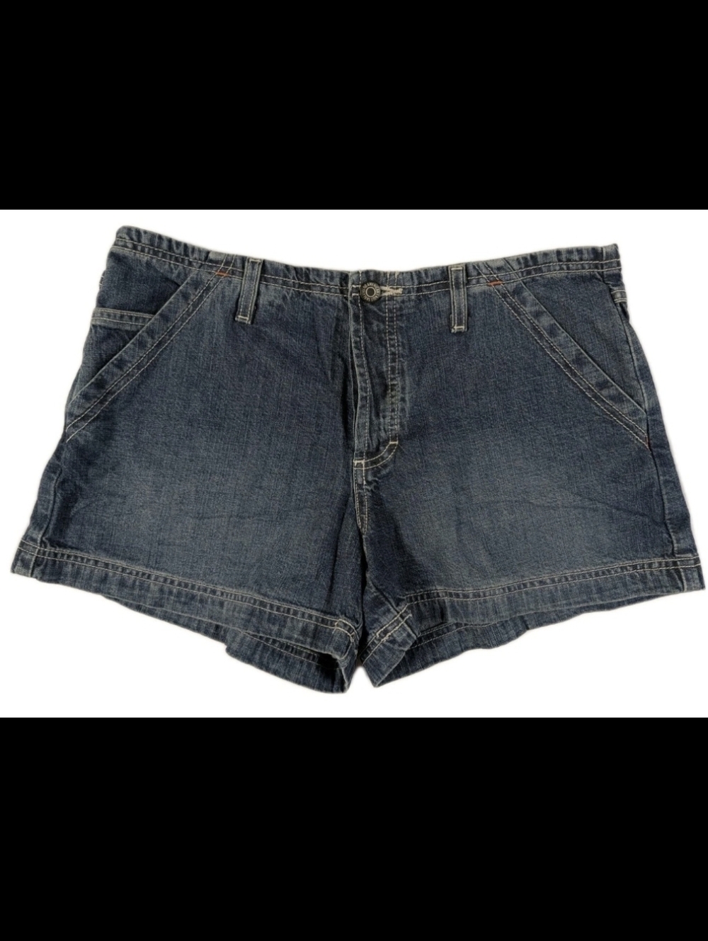 Y2K American Eagle AE Supply Co Denim Shorts Womens 8 Workwear Paneled Utility